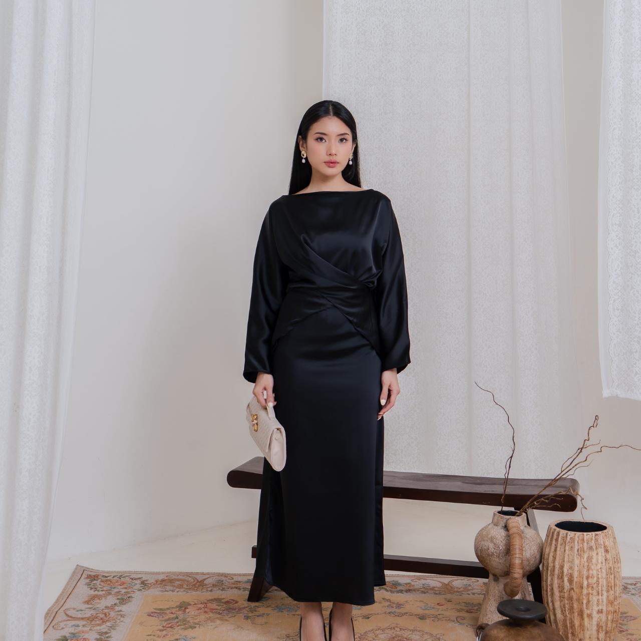 AIJO | Luna Silk Skirt - Bawahan Rok Panjang Wanita Basic Silk Europe Casual Formal Maxi