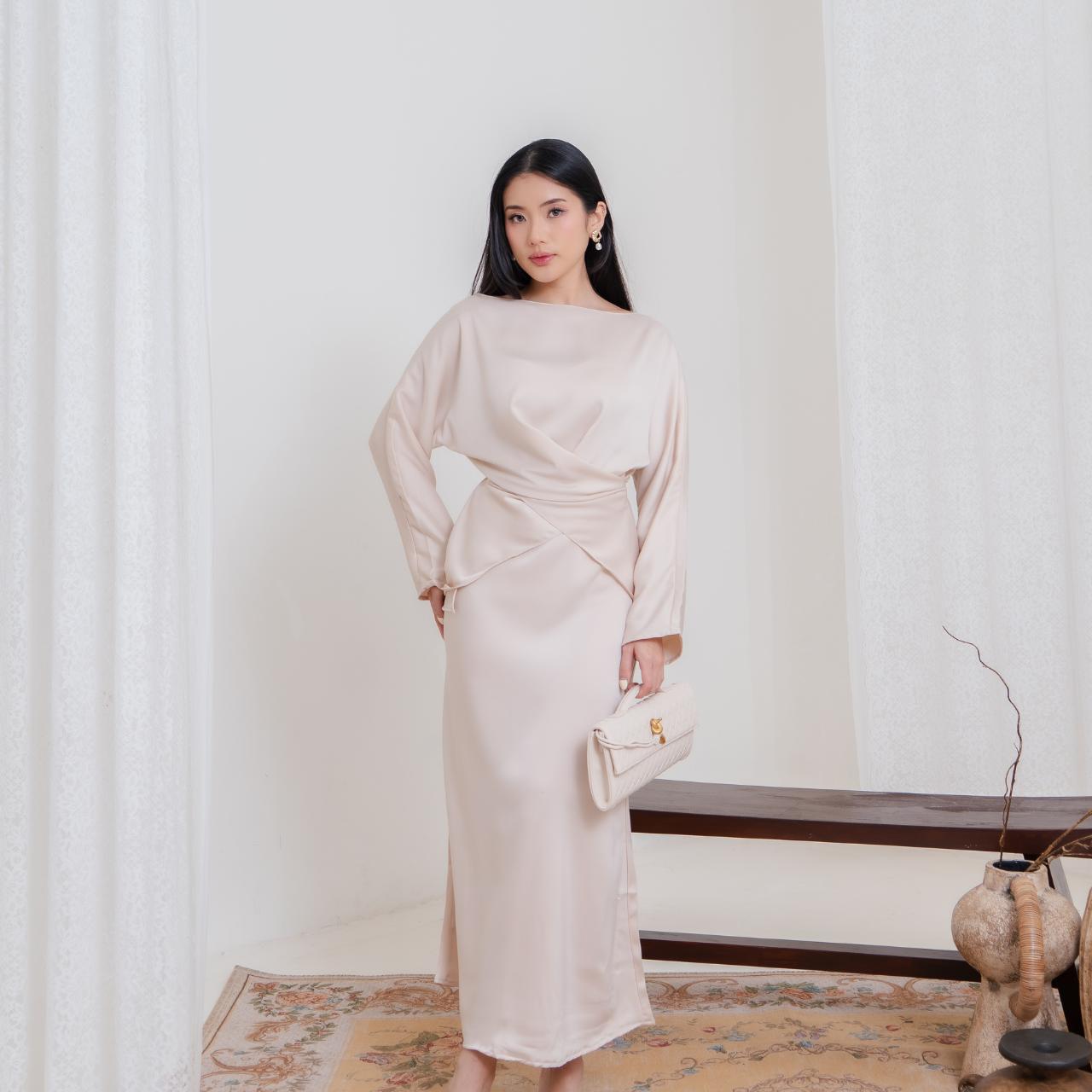 AIJO | Luna Silk Skirt - Bawahan Rok Panjang Wanita Basic Silk Europe Casual Formal Maxi