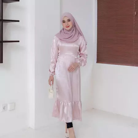 AIJO | Jasmine Dress Silk - Long Dress Casual Wanita Silk Terusan