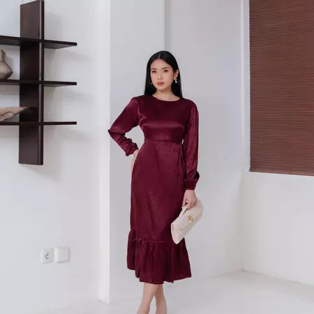 AIJO | Jasmine Dress Silk - Long Dress Casual Wanita Silk Terusan