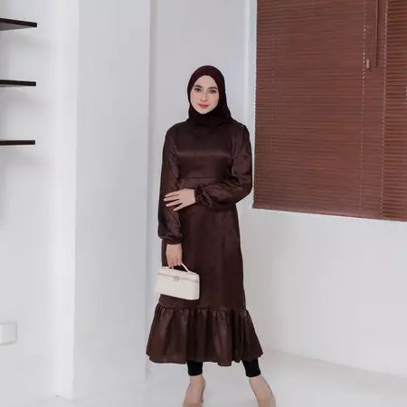AIJO | Jasmine Dress Silk - Long Dress Casual Wanita Silk Terusan